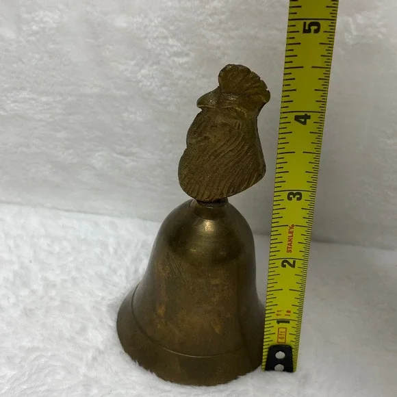 Vintage Brass Rooster Bell Figurine Farmhouse Decor Animal‎ Dinner Bell Patina - Picture 8 of 10